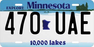 MN license plate 470UAE