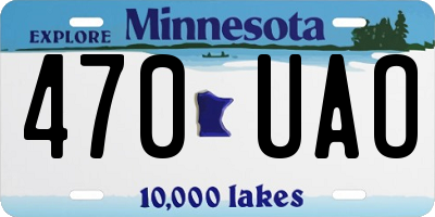 MN license plate 470UAO