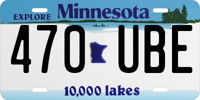 MN license plate 470UBE