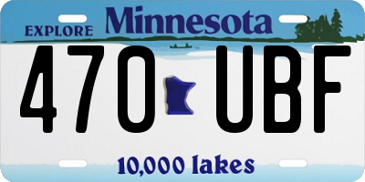 MN license plate 470UBF