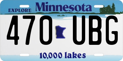 MN license plate 470UBG