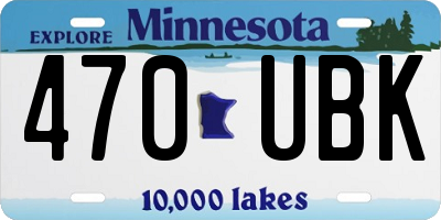 MN license plate 470UBK