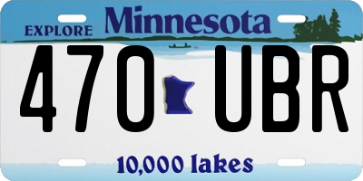MN license plate 470UBR