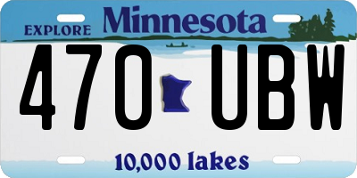 MN license plate 470UBW