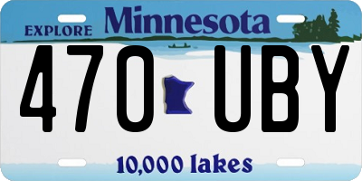 MN license plate 470UBY