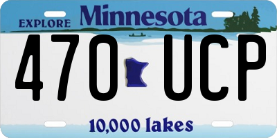 MN license plate 470UCP