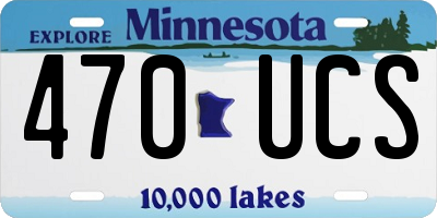 MN license plate 470UCS