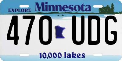 MN license plate 470UDG
