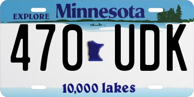 MN license plate 470UDK