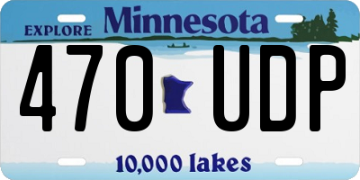 MN license plate 470UDP