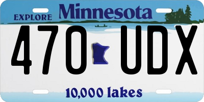 MN license plate 470UDX