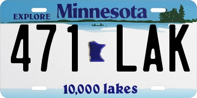 MN license plate 471LAK