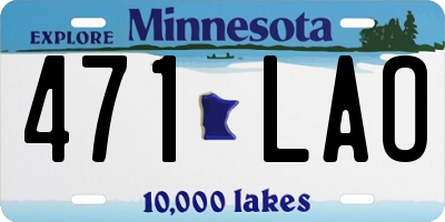 MN license plate 471LAO