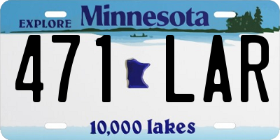 MN license plate 471LAR