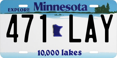 MN license plate 471LAY
