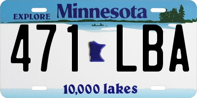 MN license plate 471LBA