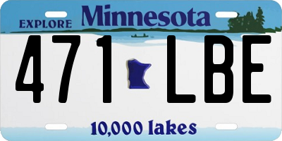 MN license plate 471LBE