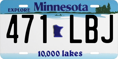 MN license plate 471LBJ