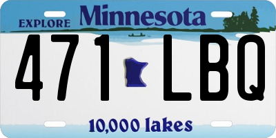 MN license plate 471LBQ