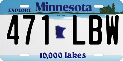 MN license plate 471LBW