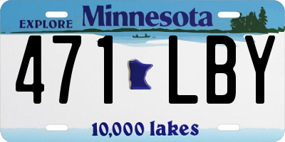 MN license plate 471LBY