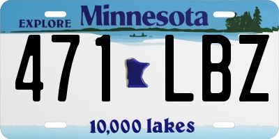 MN license plate 471LBZ