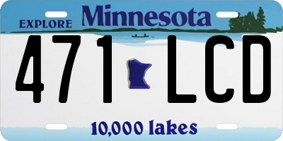 MN license plate 471LCD