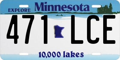 MN license plate 471LCE