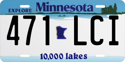 MN license plate 471LCI