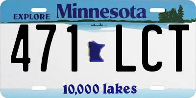 MN license plate 471LCT