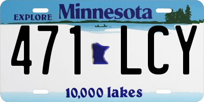 MN license plate 471LCY