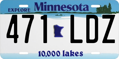 MN license plate 471LDZ