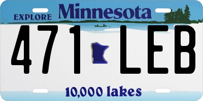 MN license plate 471LEB