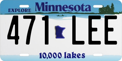 MN license plate 471LEE