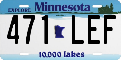 MN license plate 471LEF