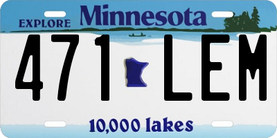 MN license plate 471LEM