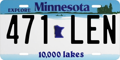 MN license plate 471LEN
