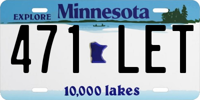MN license plate 471LET