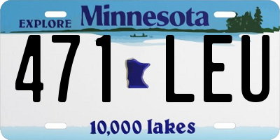 MN license plate 471LEU