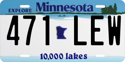 MN license plate 471LEW