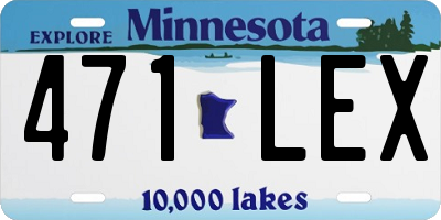 MN license plate 471LEX