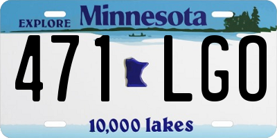MN license plate 471LGO