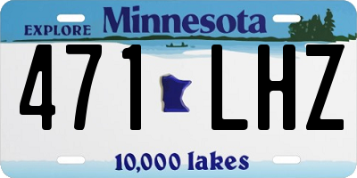 MN license plate 471LHZ