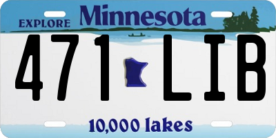 MN license plate 471LIB