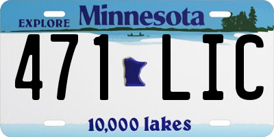 MN license plate 471LIC