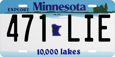 MN license plate 471LIE