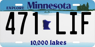 MN license plate 471LIF