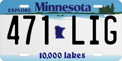 MN license plate 471LIG