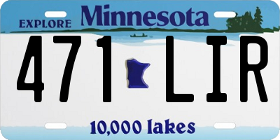 MN license plate 471LIR