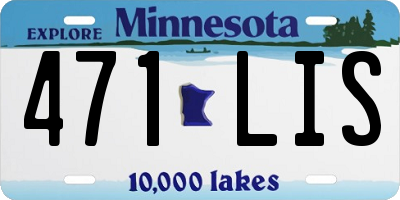 MN license plate 471LIS